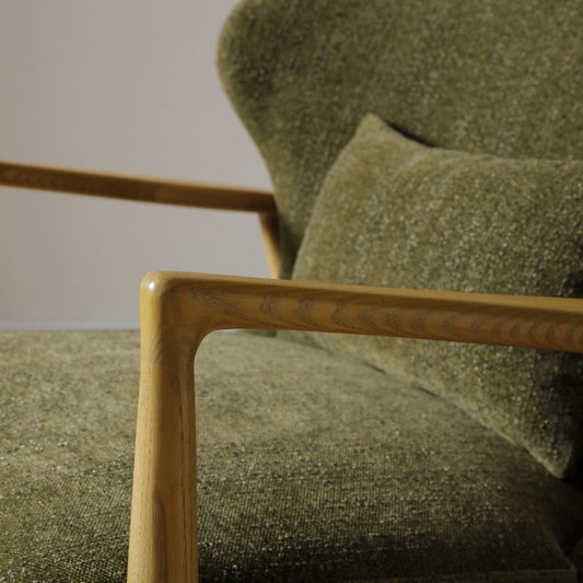 Miles chair in Chenille fabric Olive ** INTRO OFFER**