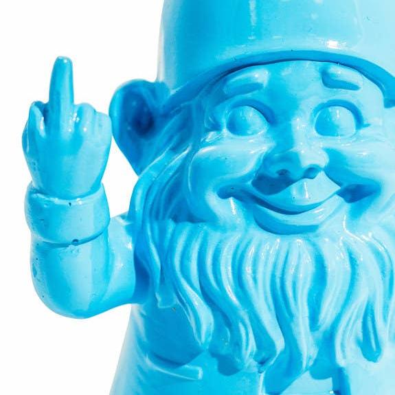 Small Bright Blue "Naughty Gnome" Figure