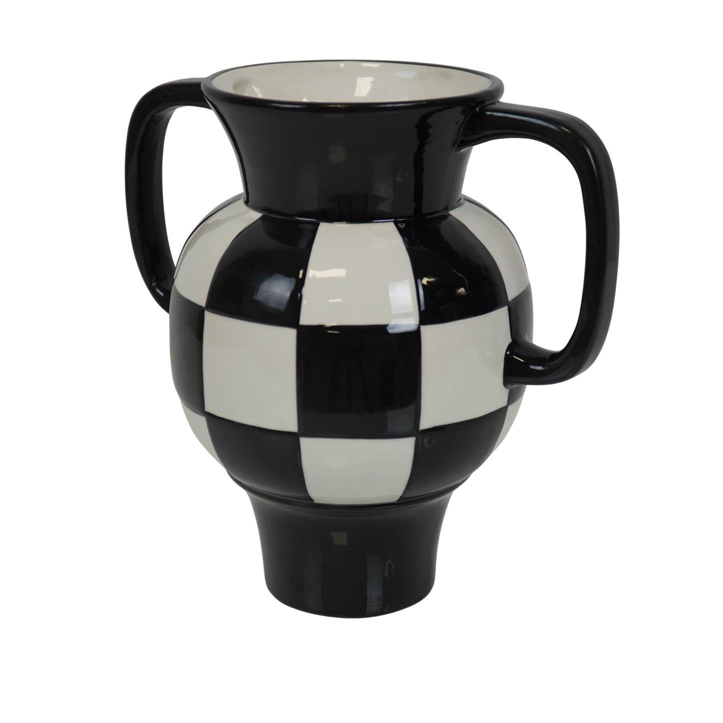 Stunning Black and white Checked vase
