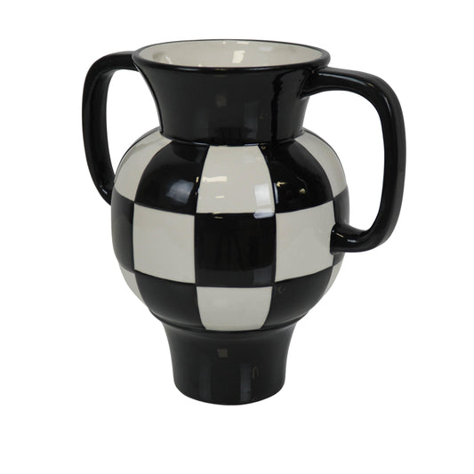 Stunning Black and white Checked vase