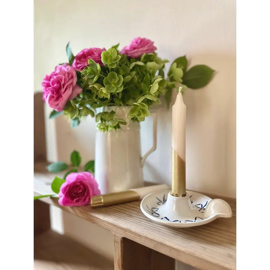 Gold & Cream Christmas Handmade Dinner Candles