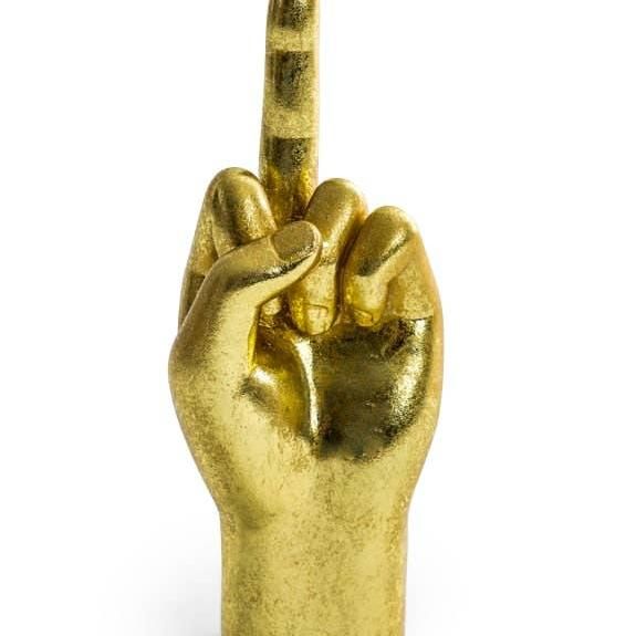 Gold Middle Finger Hand Figure