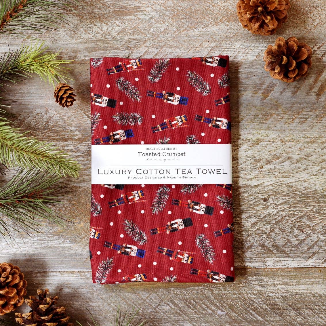 Nutcrackers (Red) Tea Towel