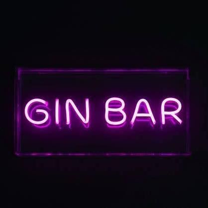 GIN BAR (pink) LED SIGN