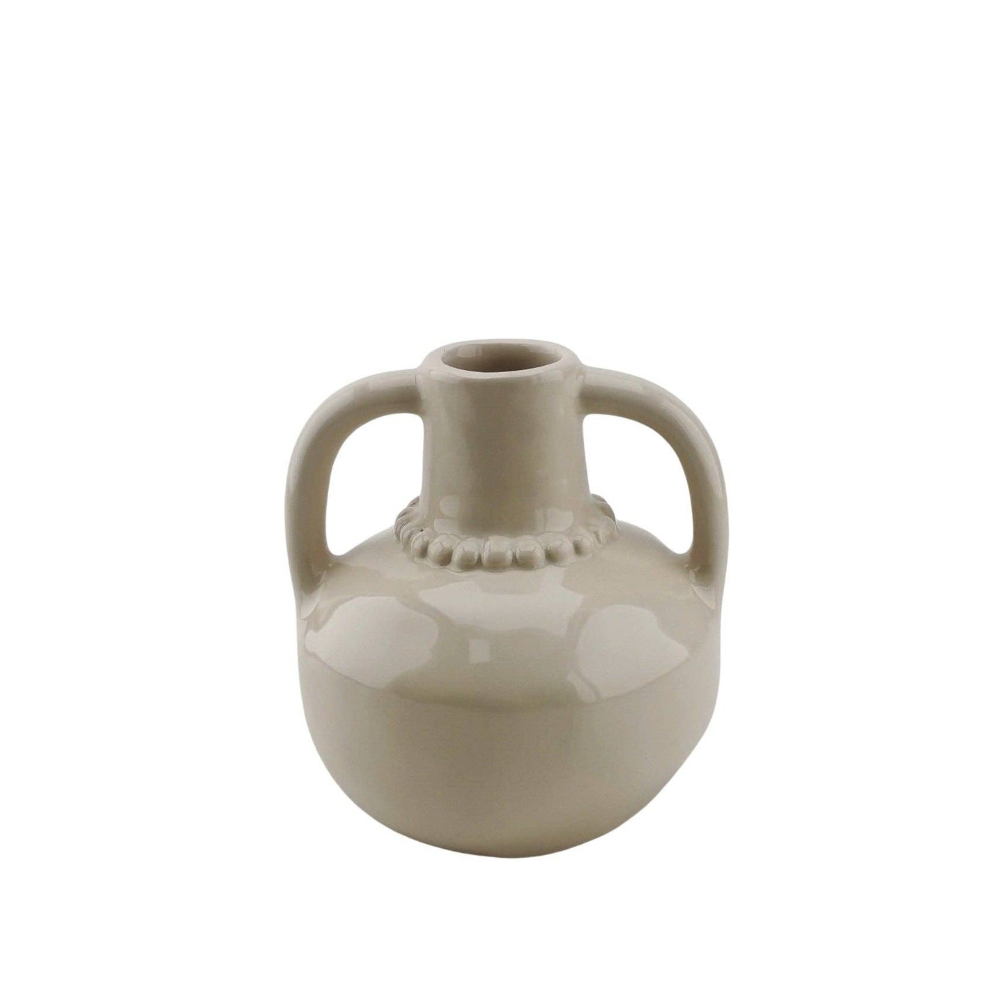 Vase - Pearl Neck - Stoneware- Sand- 11x10x12cm