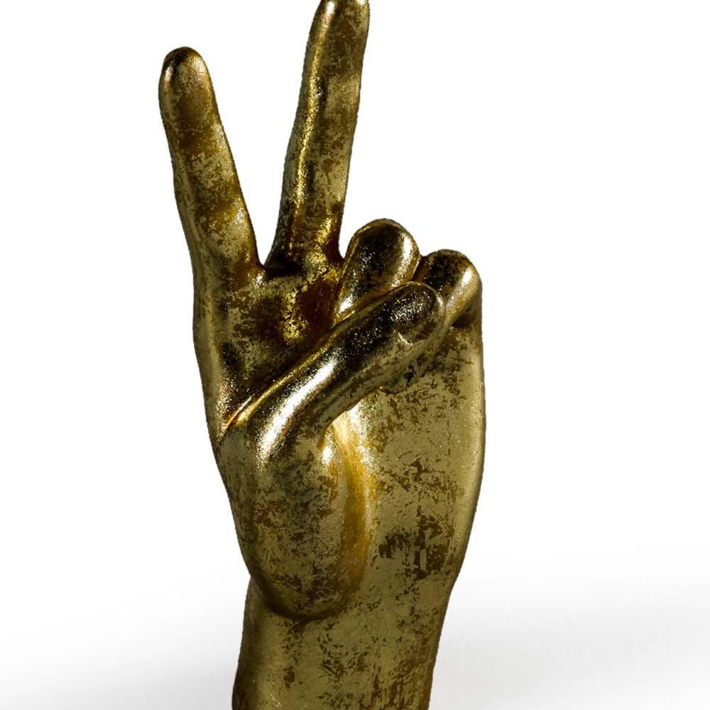 Gold "Peace" Hand Figure