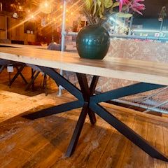 Solid Oak Boat Dining Table