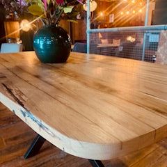 Solid Oak Boat Dining Table