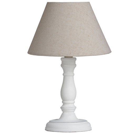 Small White wooden Lamp