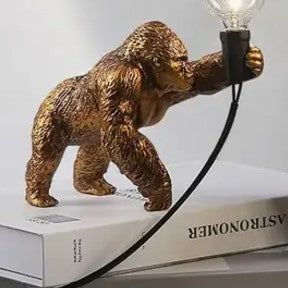 Gold Resin Gorilla Desk lamp