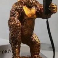 Gold Resin Gorilla Desk lamp