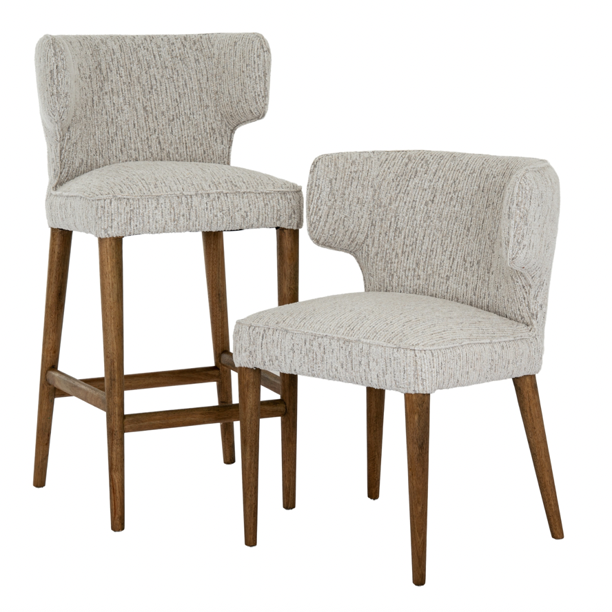 Fabric Curved dining chair Natural
