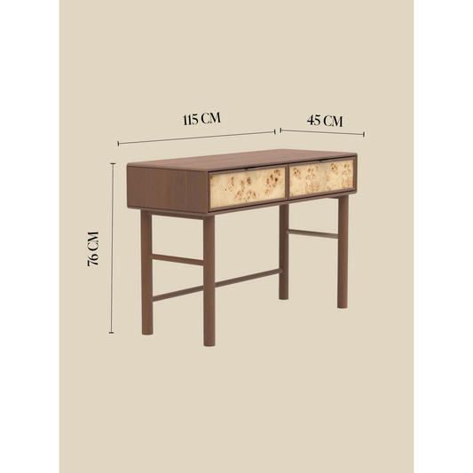 Rustic mango 2 drawer console table