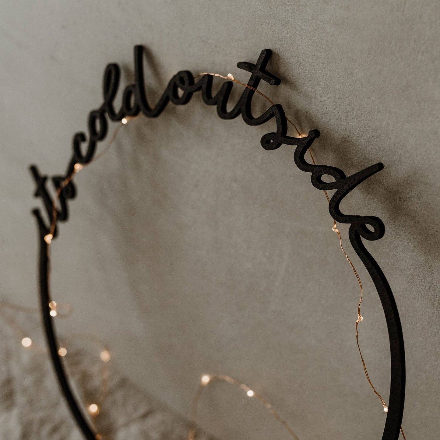 Wooden wreath It's Cold Outside