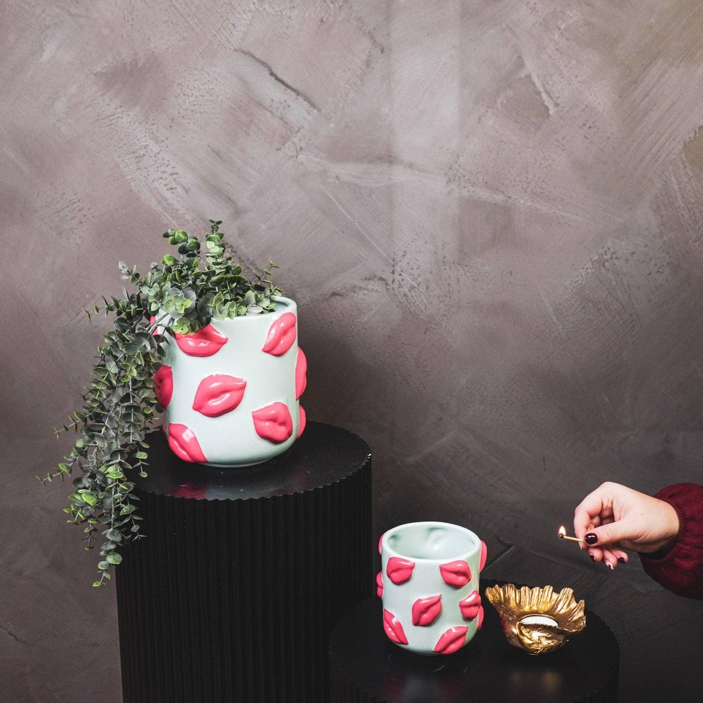 Kiss me Pot Mint & pink