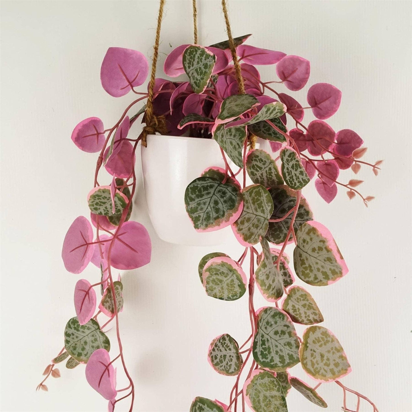 90cm Artificial Potted Trailing Hanging Pink Plant