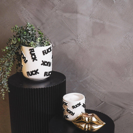 Naught F**K Pot Black and white