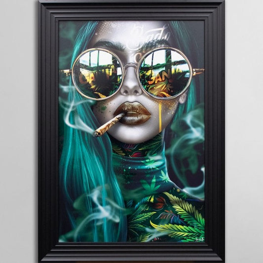 Ganja Girl Framed Picture