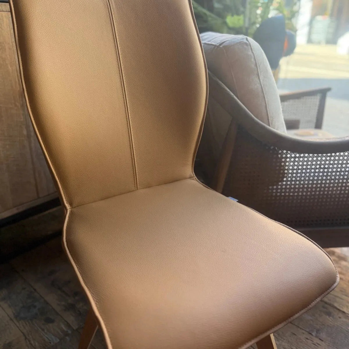 Mustard Leather Dutch design dining chair
