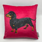 Sausage Dog Velvet Cushion