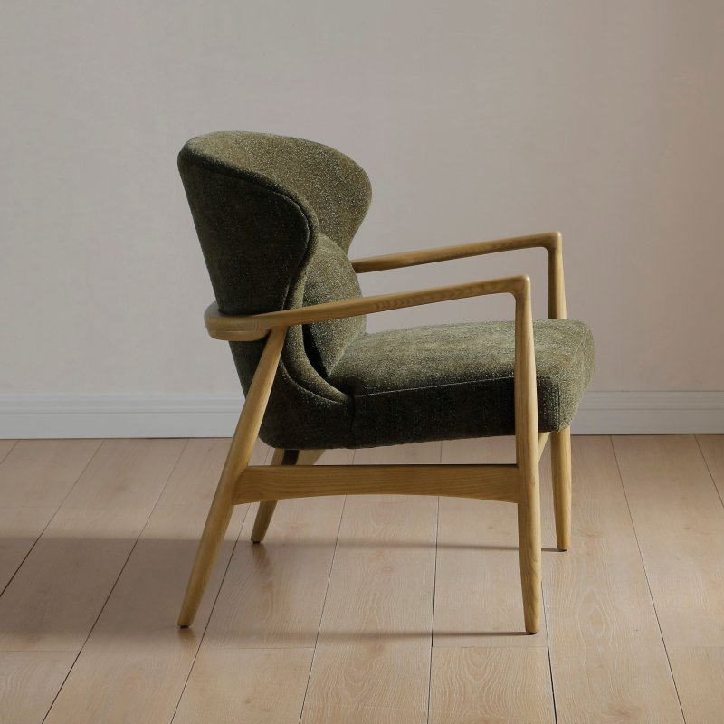 Miles chair in Chenille fabric Olive ** INTRO OFFER**
