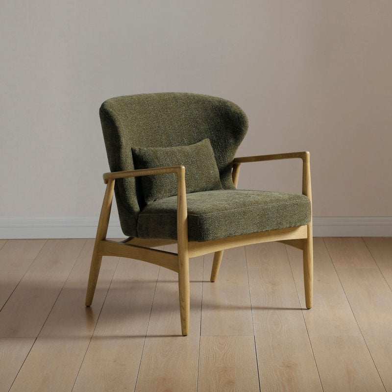 Miles chair in Chenille fabric Olive ** INTRO OFFER**