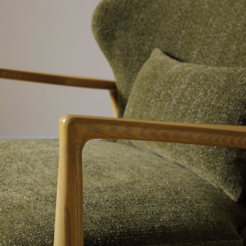Miles chair in Chenille fabric Olive ** INTRO OFFER**