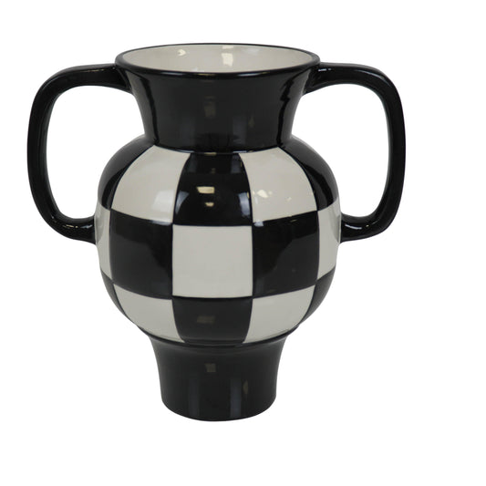 Stunning Black and white Checked vase