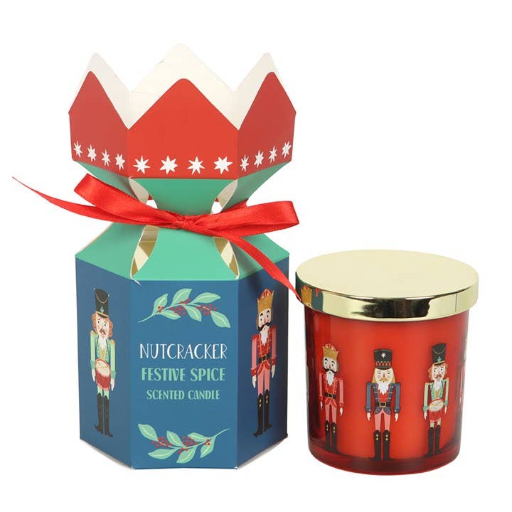 Nutcracker Festive Spice Christmas Cracker Candle