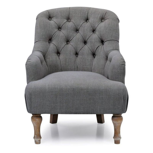 Button back chair grey