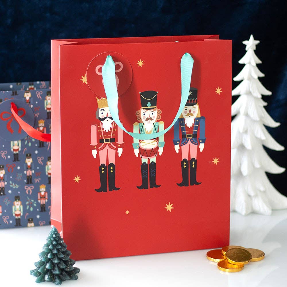 23cm Medium Red Christmas Nutcracker Gift Bag