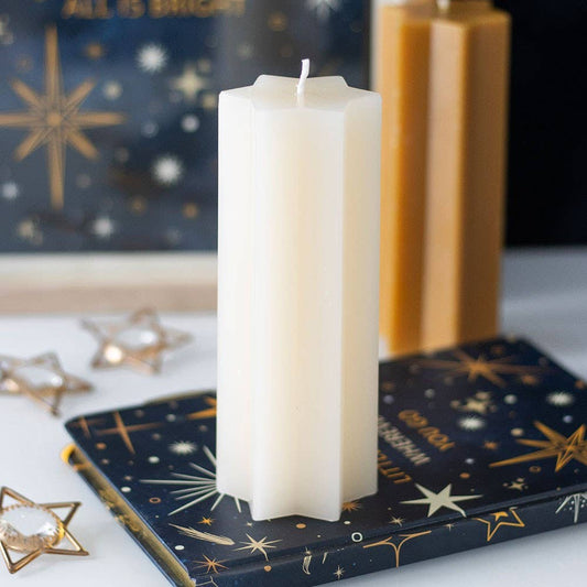 Cream Star Shaped Pillar Candle