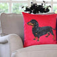 Sausage Dog Velvet Cushion