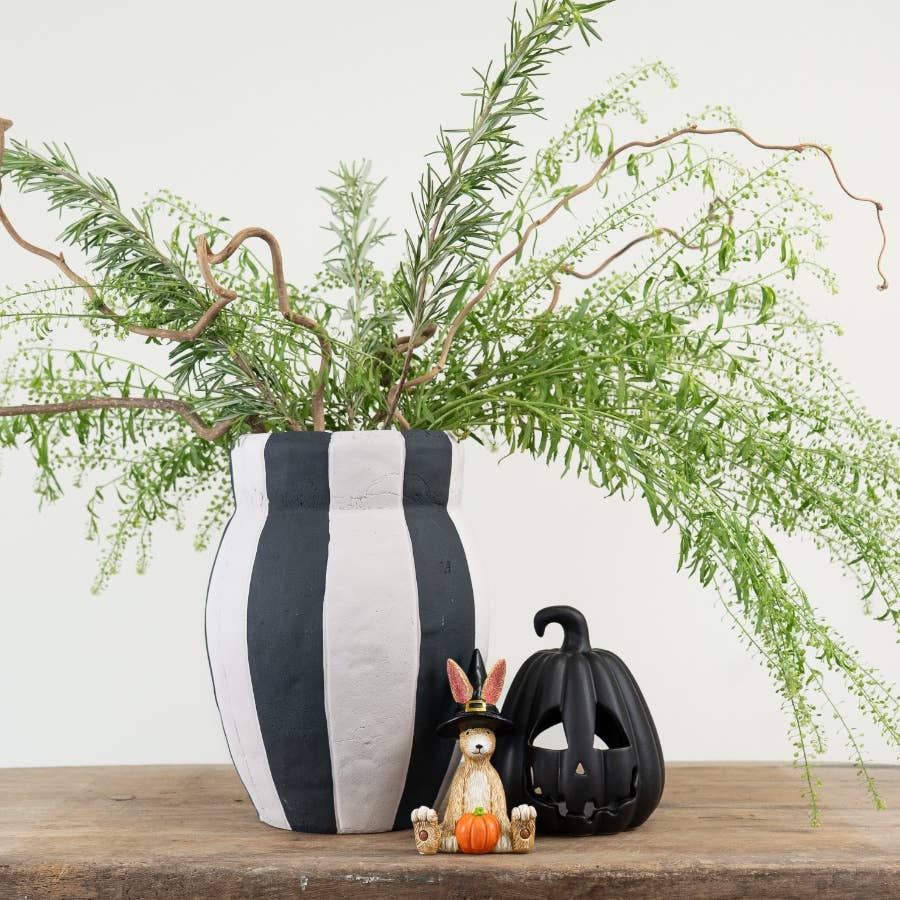 Striped Terracotta Vase, 24.5cm