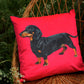 Sausage Dog Velvet Cushion