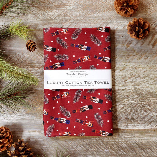 Nutcrackers (Red) Tea Towel