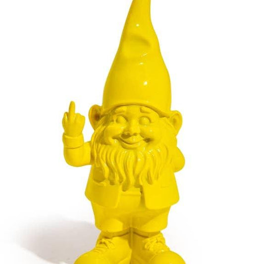 Small Bright Yellow "Naughty Gnome" Figure