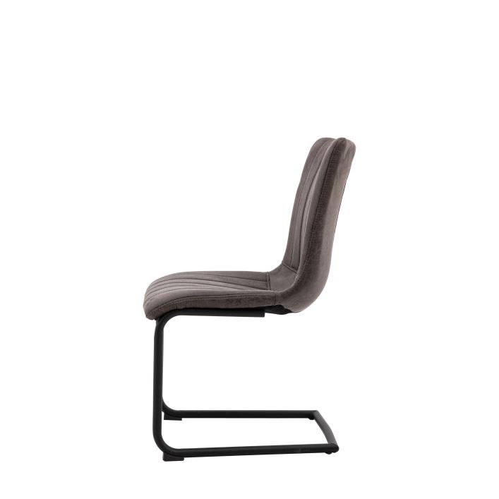 Faux Leather Iron Chairs Pair