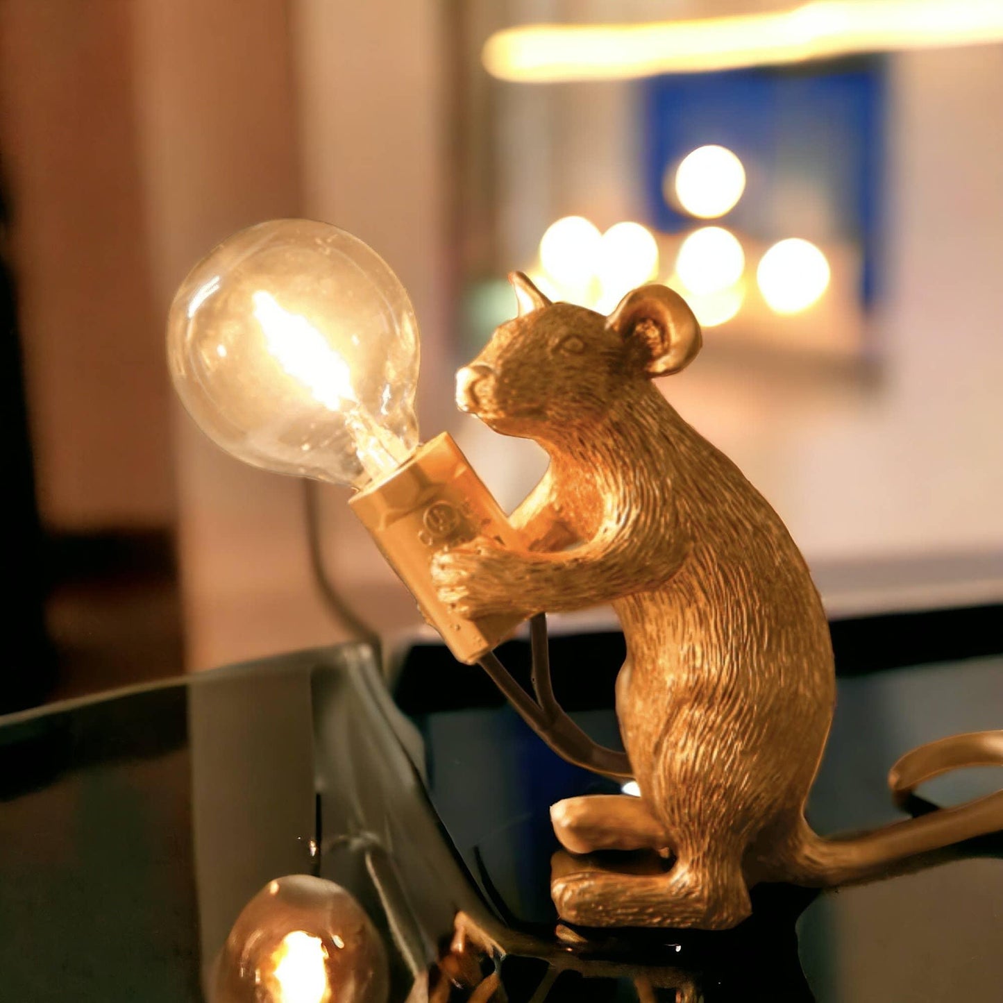 Gold Mouse Resin Light