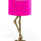 Antique Gold Flamingo Leg Table Lamp with Pink Shade