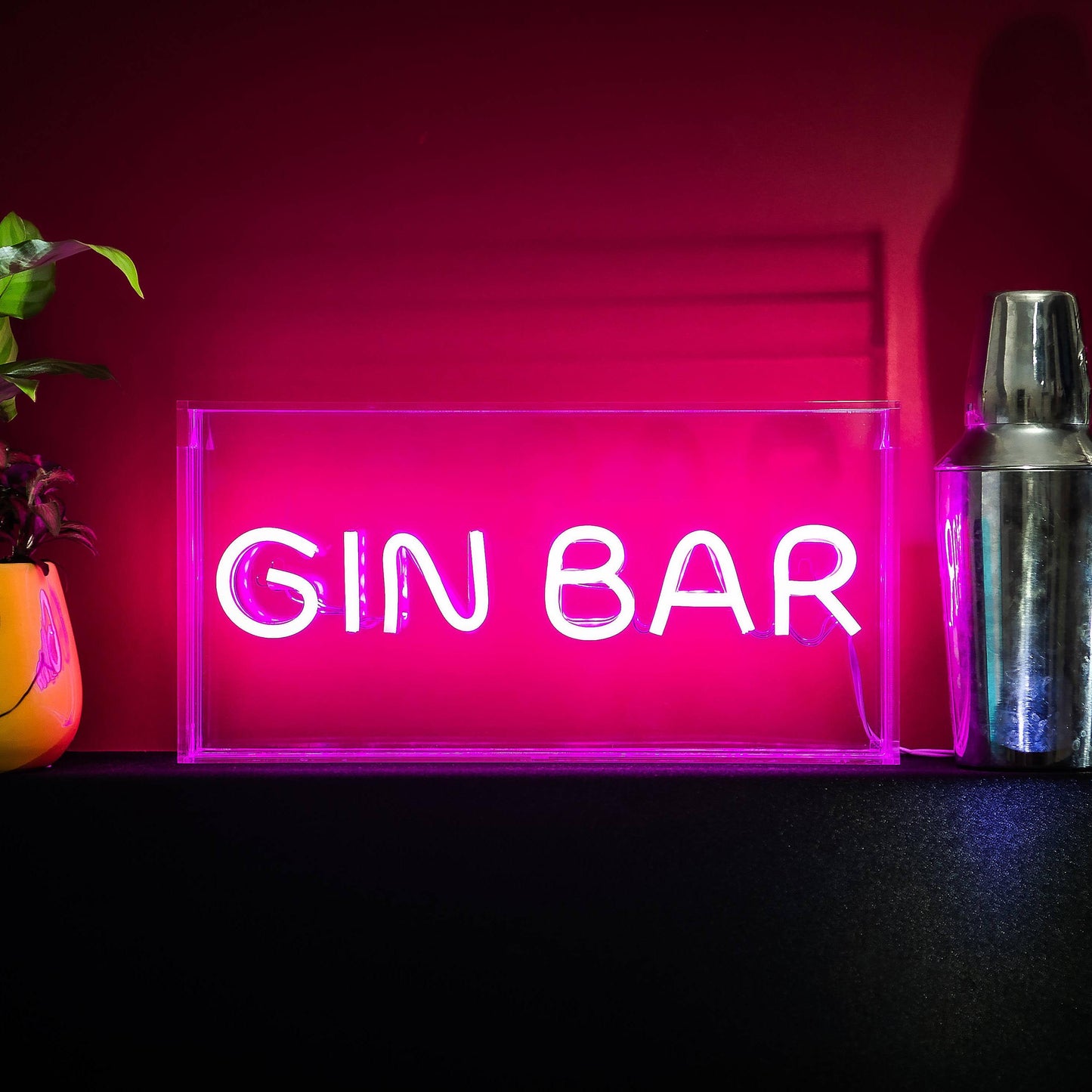 GIN BAR (pink) LED SIGN