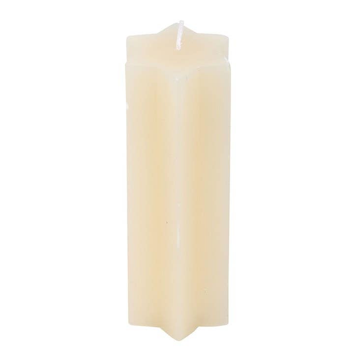 Cream Star Shaped Pillar Candle