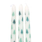 Set of 3 White Christmas Tree Taper Candles
