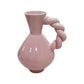 Vase - Twisted Handle - Dolomite - Pink - 17.5x13.5x22cm