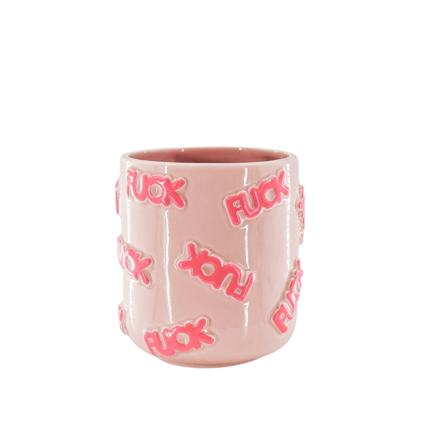 Plant Pot/ Vase 'FUCK' - Ceramics  - Light Pink / Neon Pink
