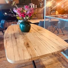 Solid Oak Boat Dining Table