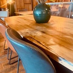 Solid Oak Boat Dining Table