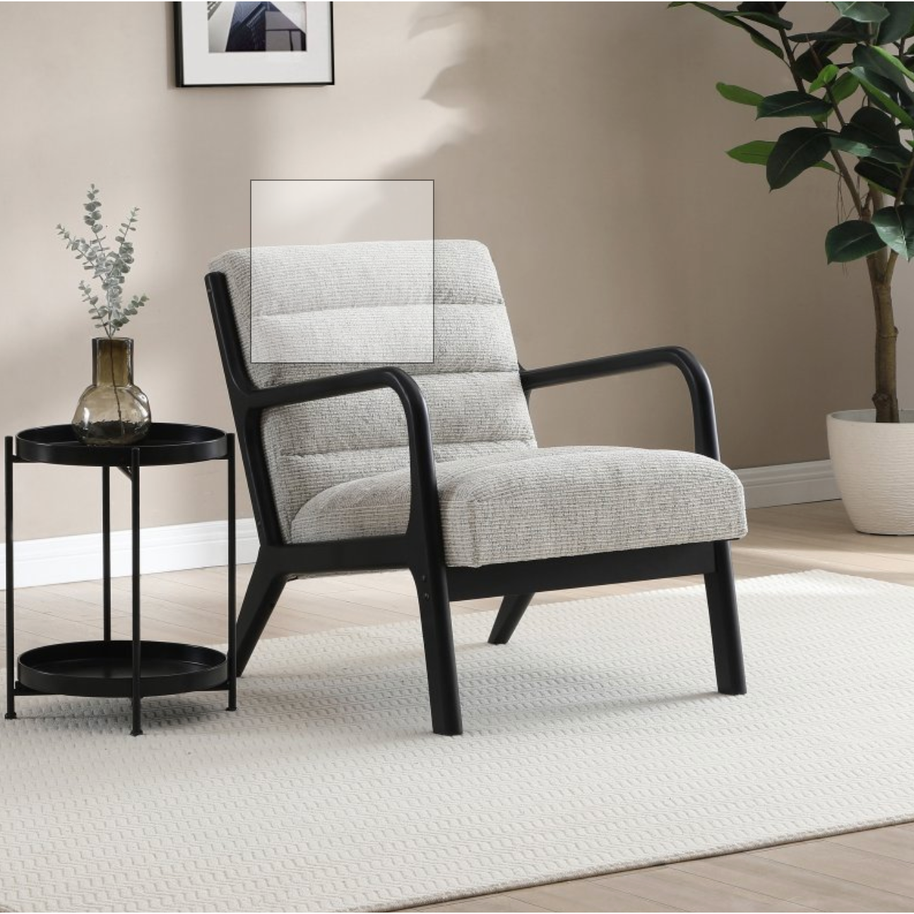 Retro Chair Natural with black frame