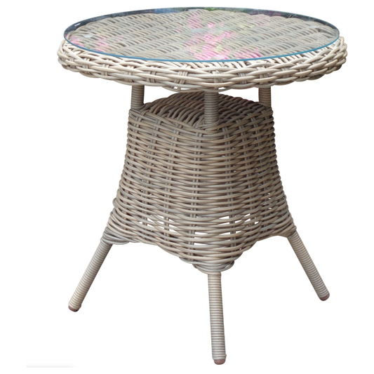 Outdoor Bistro Table with Glass Top