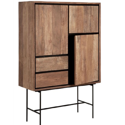 teakwood cabinet 3 door 2 drawer